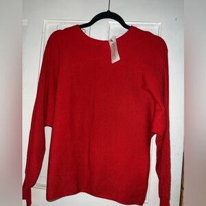 NWT Philosophy size XS rustic red long sleeve top with zipper‎ on back